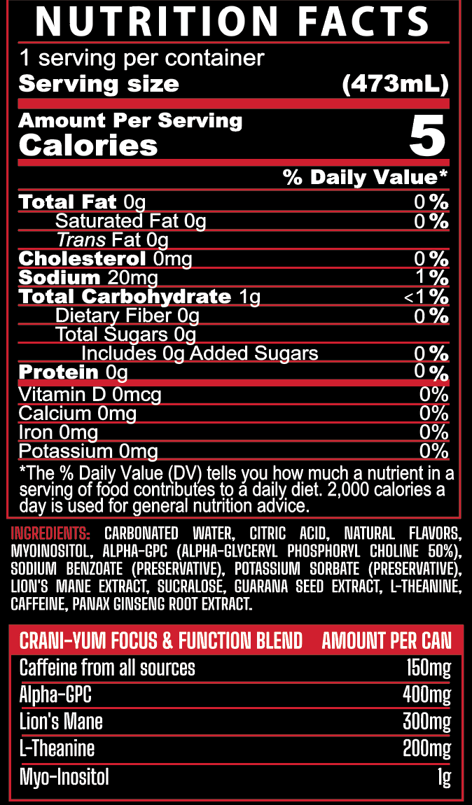 Crani-Yum Dr Yum Case of 12/16 oz cans